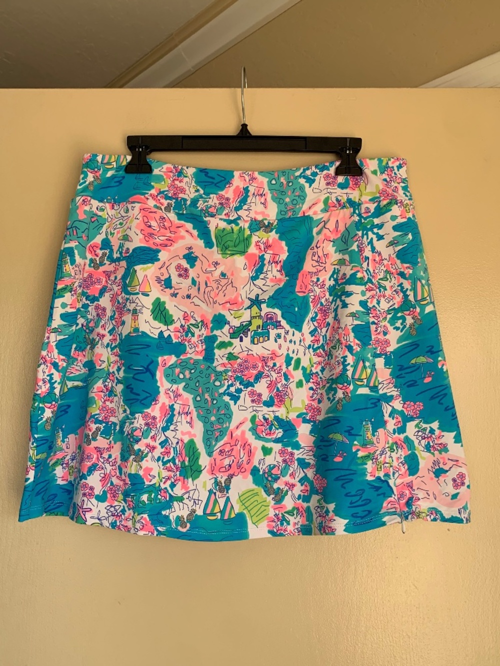 LuLu B Sporty Athletic Skort Skirt Sz.L Coastal Beach Resort Golf Pickleball